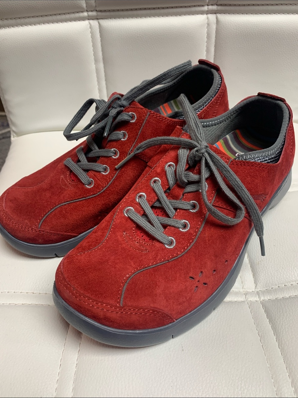 Dansko Elsie Red Suede Comfort Lace Up Sneakers Slip Resistant NWOT Size 38/8